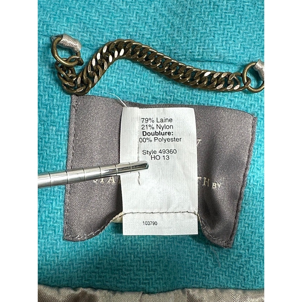 J Crew Coat Womens 2 Blue Stadium Cloth Nello Gori Peacoat Academia Italian Wool - Picture 9 of 16